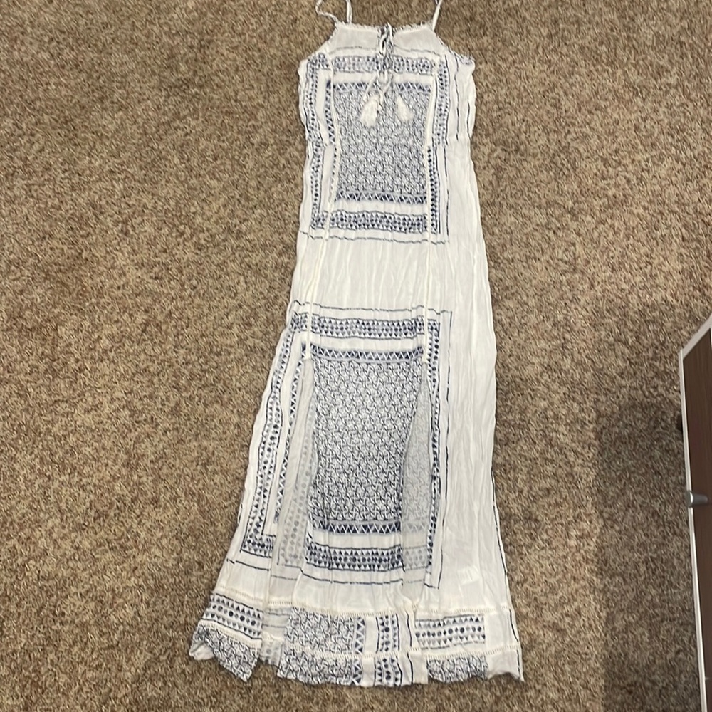Blue and white size small tank top maxi dress